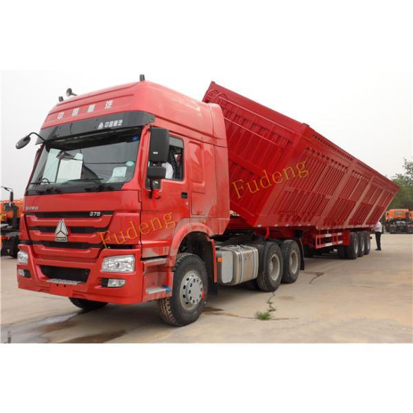 Carbon Steel 45 Ton Tipper Semi Trailer For Sand / Stone / Bulk Cargo Transport