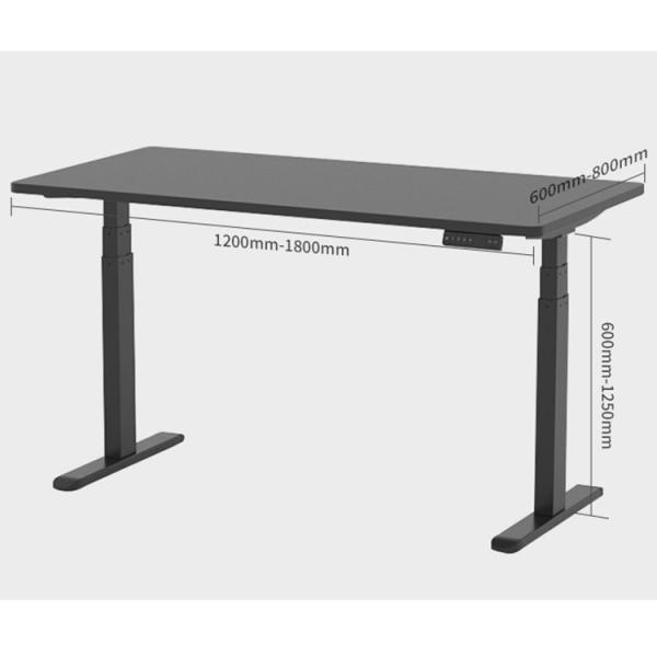 Long Brown Coffee Dual Motor Electric Desk with Height Adjustment and Memory Setting