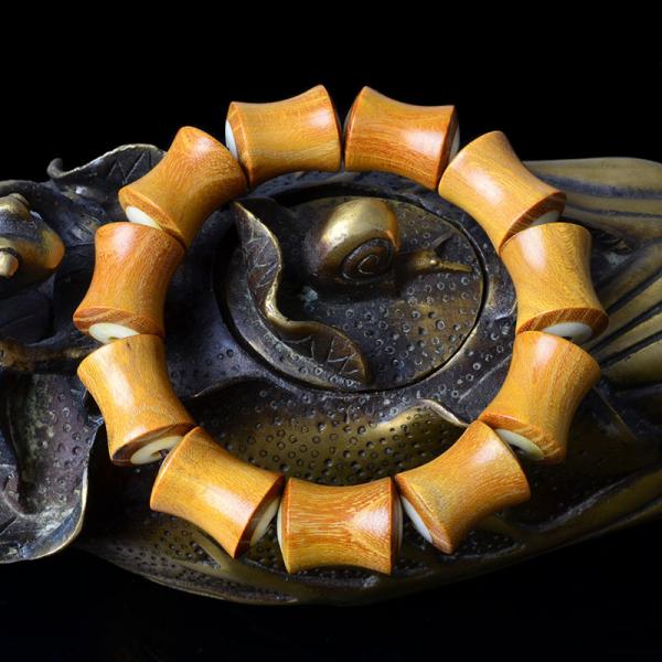 Sandalwood bamboo bone beads bracelet