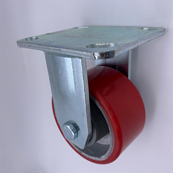 Do passo vermelho rígido do poliuretano de 6 polegadas rodízio resistente