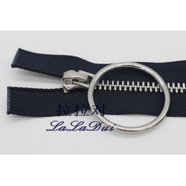 Ykk Silver Teeth Two Way Metal Zip Auto - Lock Sliders Black Polyester Tape For Garments