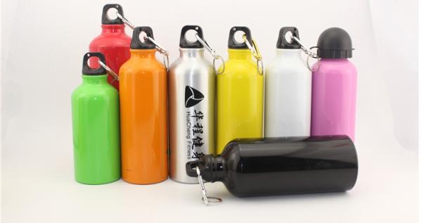 stock aluminum sports water bottle, stainless steel and  aluminum water bottle with LOGO print  with screw cap