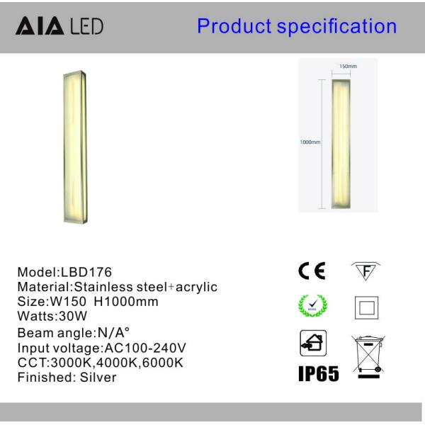 European-style stainless steel outdoor wall light glass villa courtyard wall light community exterior wall light