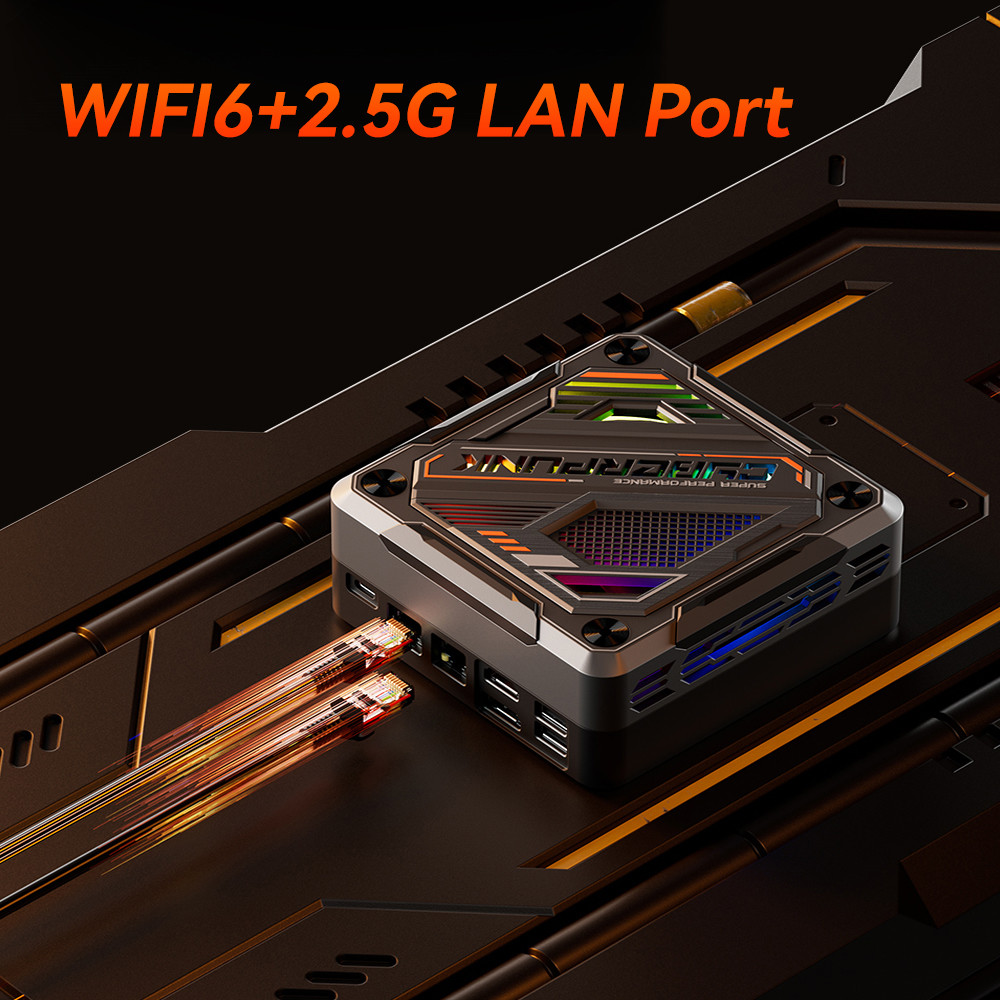AMD Ryzen R7 7840HS Мини ПК с двойной локальной сетью DDR5 64 ГБ игровой мини ПК со светом