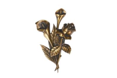 Calla Lily Design Cemetery Decorations Bronze Color For Tombstone Hardware