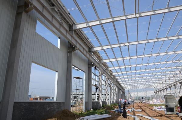 Lightweight Steel Structure Warehouse Shed with Q355 H Section Frame