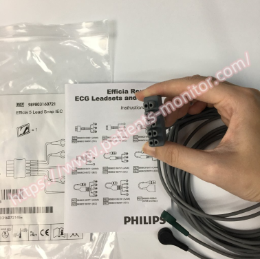 989803160721 Patient Monitor Accessories PHiliph Efficia Adult 5 Lead Snap IEC