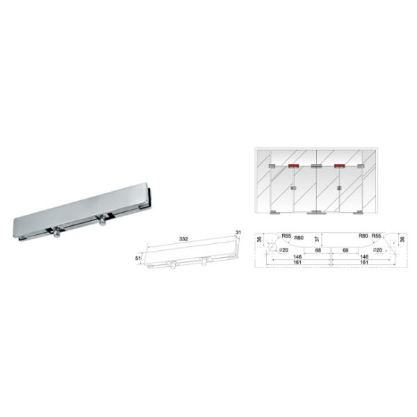 Glass Patch Fitting A-042, Material aluminium, steel, stainless steel, finishing satin, mirror