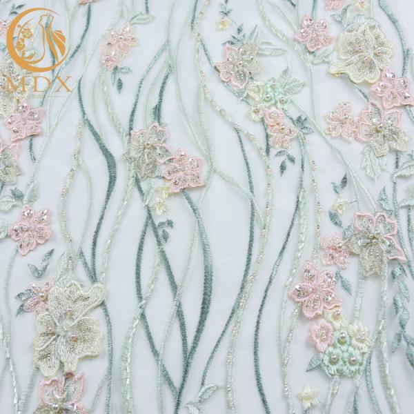 Excelente da tela do laço do Applique do corte da mão do poliéster personalizado para o vestido de casamento