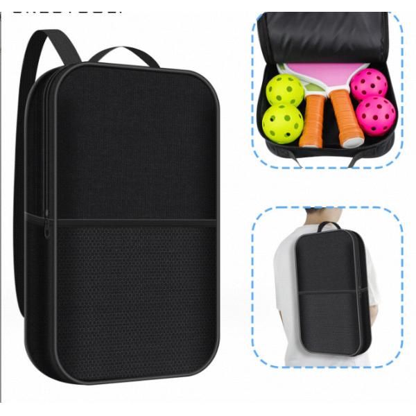 Black Pickleball Paddle Bag Waterproof Oxford Cloth Bag For Outdoor Activities
