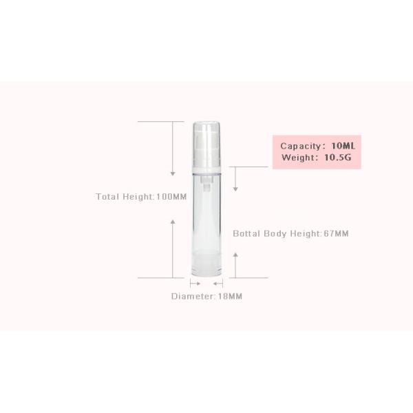 5ml Lotion Airless Pump Bottles Plastic Cosmetic Lotion Bottle AS material