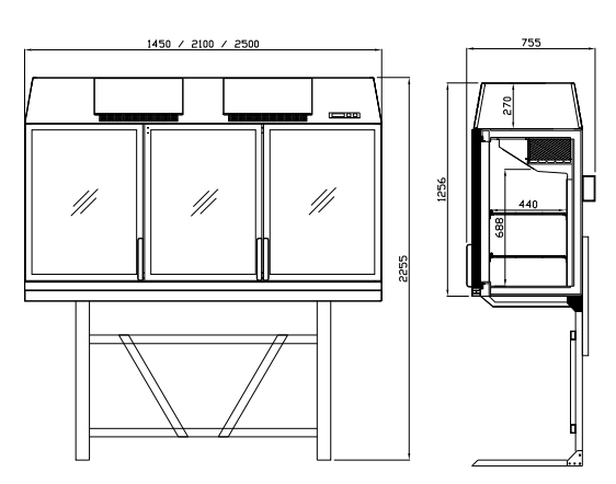 Top Glass Door Fridge Supplier With External Steel Support And Internal 3pcs Adjustable Shelves