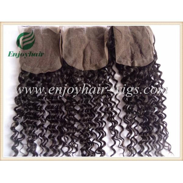 Lace top closure 4''x4'' ,malaysian virgin hair natural color deep wave 10''-24''length