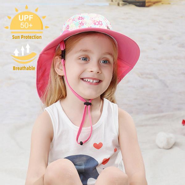 UPF Lightweight Breathable Bucket Hat UV Protection For Kids Children