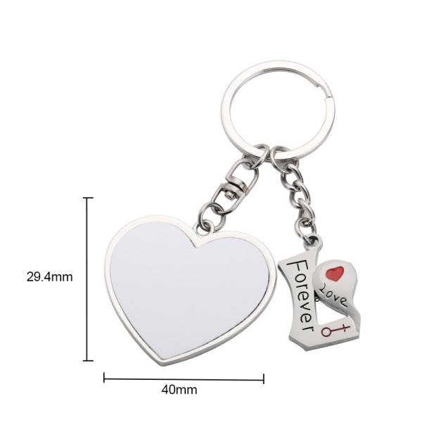 Porte-clés personnalisés pour couples, JE T'AIME, cœur, sublimation, porte-clés magnétiques, cadeau romantique pour la Saint-Valentin