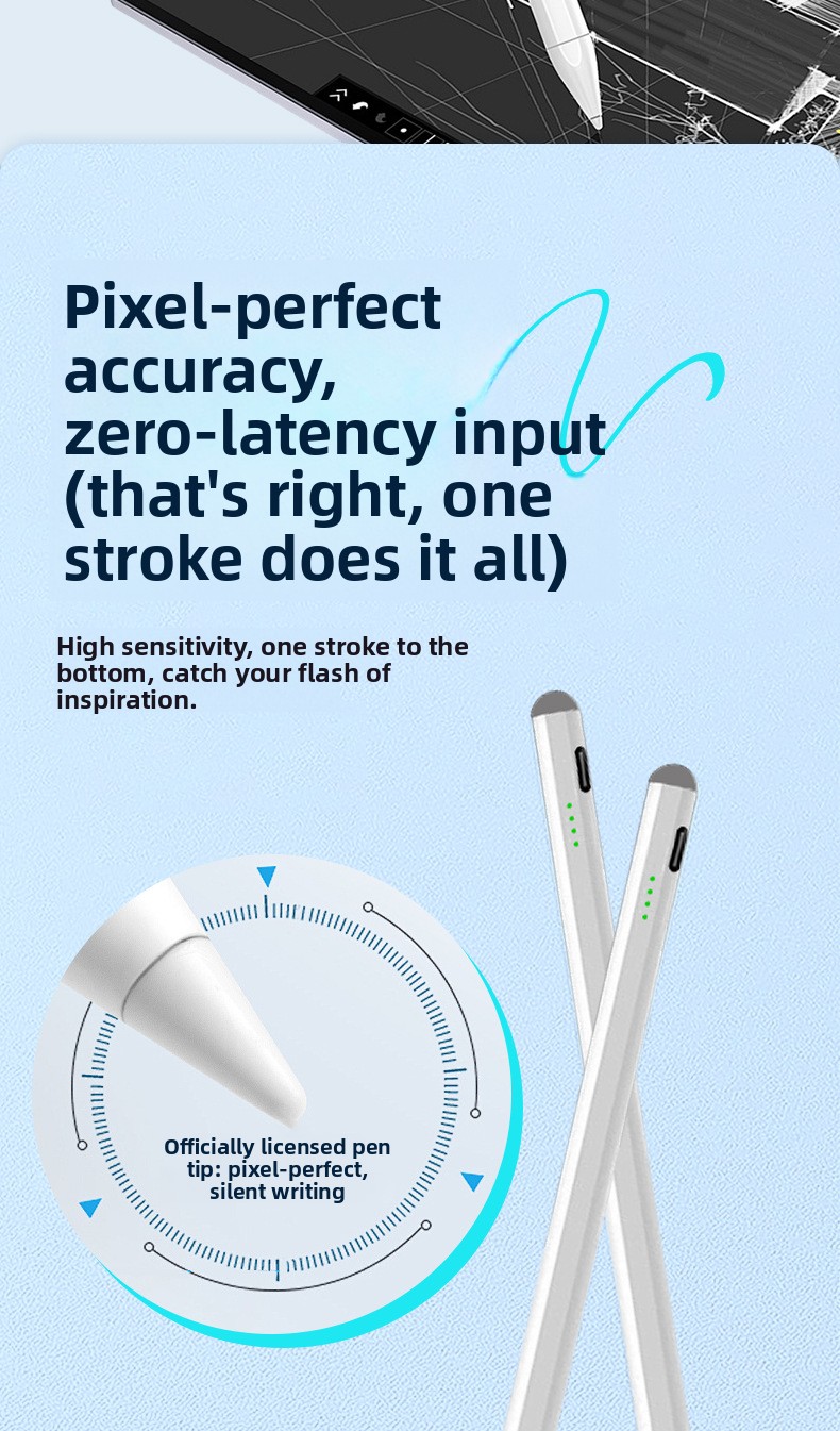 iPad Pencil Magnetic-Charging Capacitive Stylus for Pencil Alternative Compatible Touch Pen for Handwriting Model C1