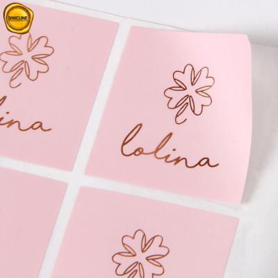 Custom Design Pink Square Paper Sticker For Seal Tissue Paper
