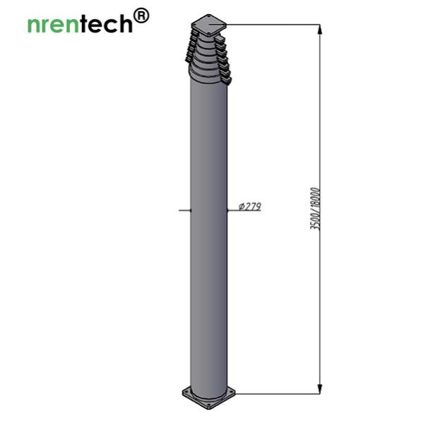 18m lockable pneumatic telescoping mast 70kg payloads-NR-3600-18000-70L
