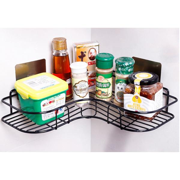 Iron Bathroom Corner Storage Rack , 5KG Loading Corner Storage Holder Shelf
