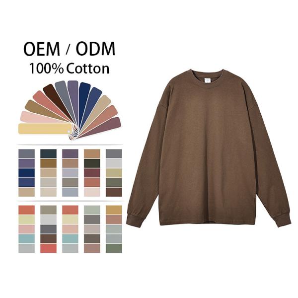 Wholesale Streetwear Embroidered Gym Sports Oversized Brown Hoody 100% Cotton Crewneck Sweatshirt Men's Hoodies
