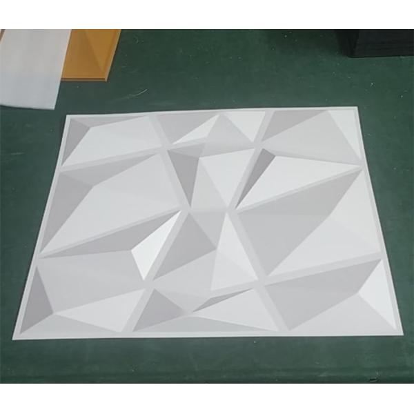 Matt White Anti-aging 3D PVC Decoration Wall Panel For Living Room Decoration