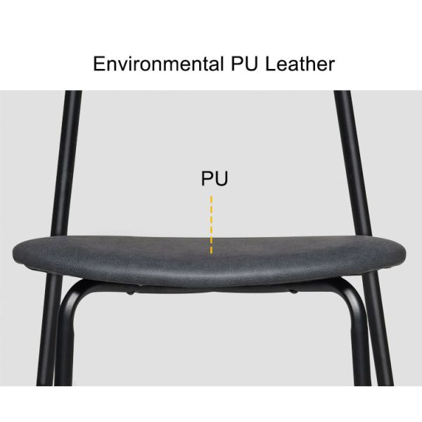 Nordic Design Solid Wood Cow Horn Chairs Dining Room Leatherette Metal Modern Side Chair