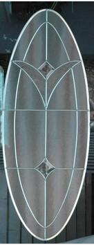 zinc caming Oval decorative glass for wooded door