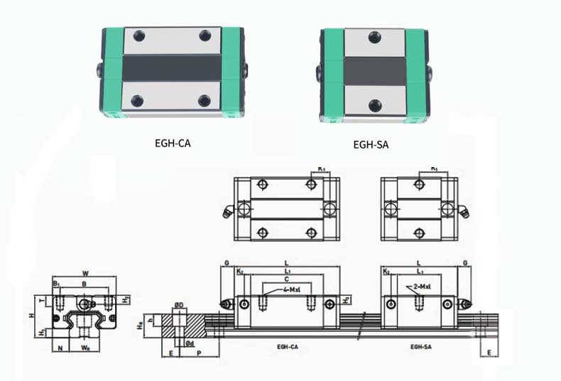 OEM Standard Production Linear Guide EGW30CC Automated Production Line Linear Guide