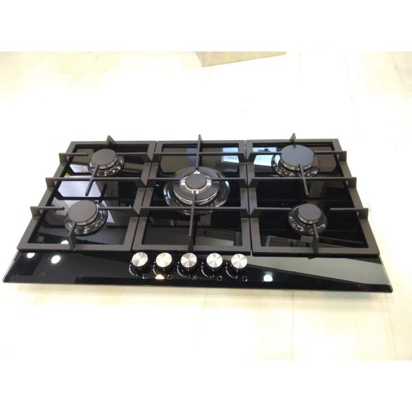 5 Burner Gas Cooktop with Automatic Ignition and Built in Tempered Glass Gas Stove