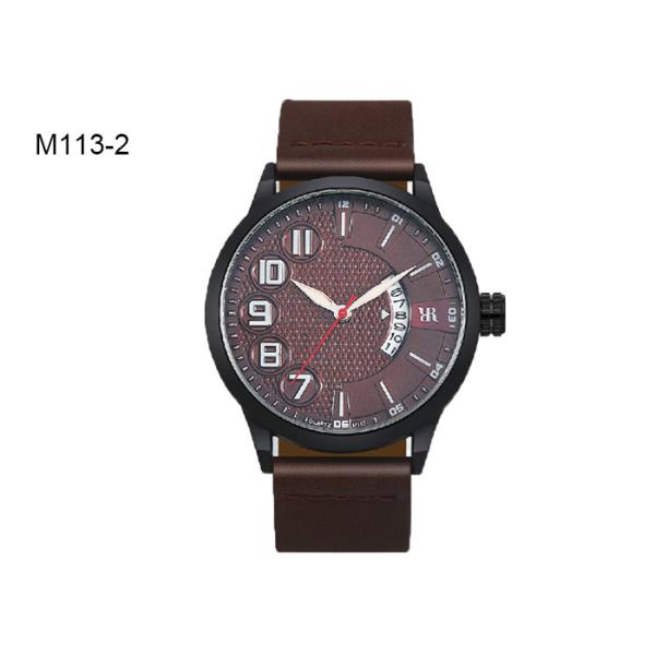 Water Resistant Men's Quartz Watch Sport PU Leather Fashion Reloj M113