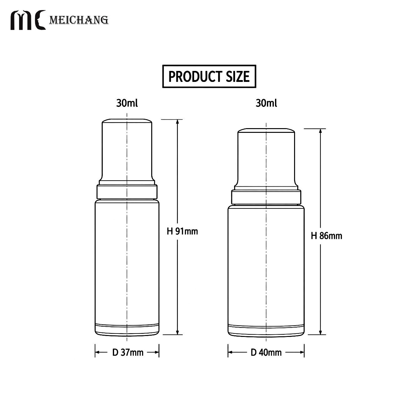 30ml Twist-Up Glass Dropper Bottle for Serum , Lotion & Light Cream(MC-623)