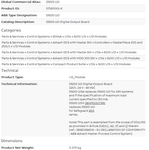 Цифровой данное Модул 57160001-К ГЭБ АББ ДСДО 110 АББ ДСДО 110 АББ ДСДО 110