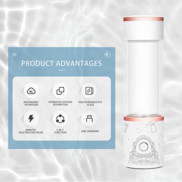 Customization 310ml Ion Hydrogen Water Bottle H2 Drink Bottle Three In One Functions