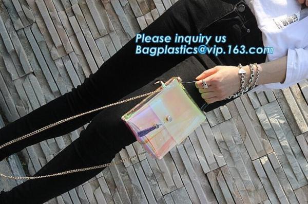women's wallets small shoulder messenger bag with metal chain strip, Zipper Wallet Multicolor Purse, waterproof mobile c