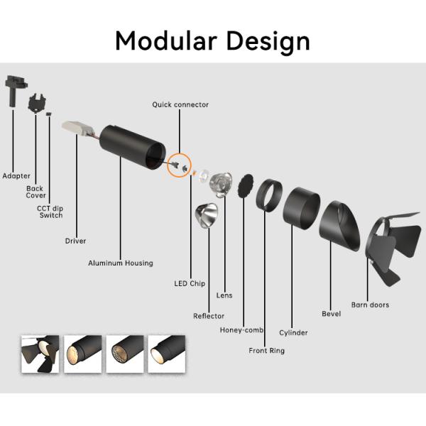 32W Adjustable Led Spotlight 2700K 3000K 4000K Aluminum LED Track Light