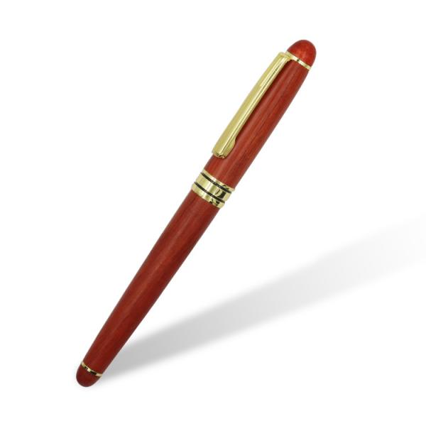 Rosewood Fountain Pen With Custom Logo Hand Polishing Wooden Craft Pen Business Gift