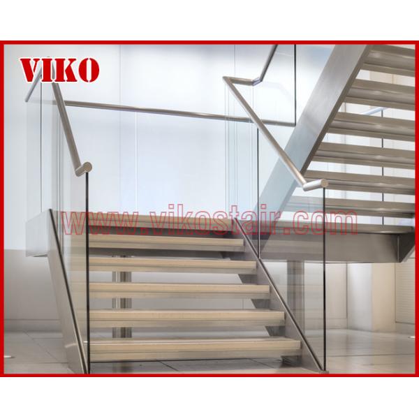 Double Steel Plate Staircase VK26S ,Carbon Steel Stringer,Stainless Steel,Power Coated,Beech Tread, Wooden