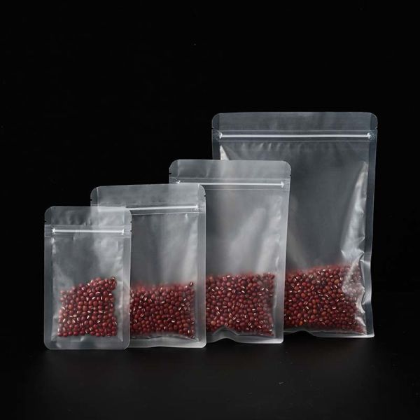 Thickened Laminated Packaging Bags Resealable Clear Flat Pouch Customized For Food Storage