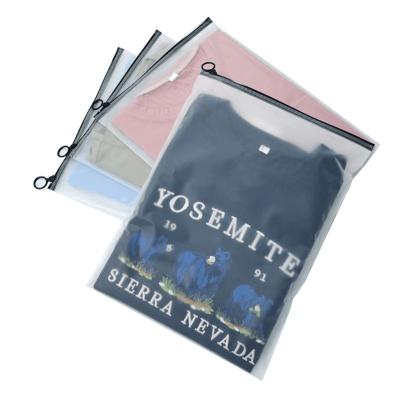 Pe Zipper Lock Frosted Plastic Packaging Bags Matte Printed Waterproof For Clothes
