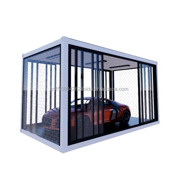 Crystal Glass Shop Design Maison préfabriquée mobile de 20 pieds avec des fenêtres en alliage d'aluminium et une courbure en acier galvanisé de 180 g