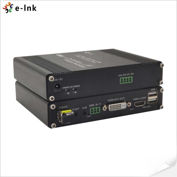 USB KVM RS232双方向ステレオオーディオGPIO付き多機能DVI光ファイバーエクステンダー