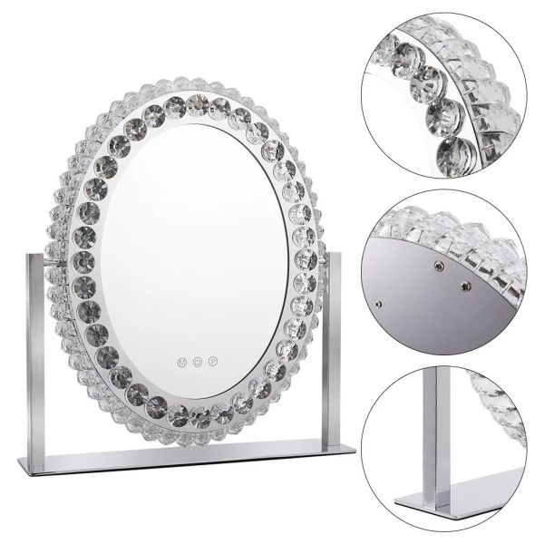 Dimmable Led Light round Crystal Dressing Makeup Mirror lamp(WH-MR-80)