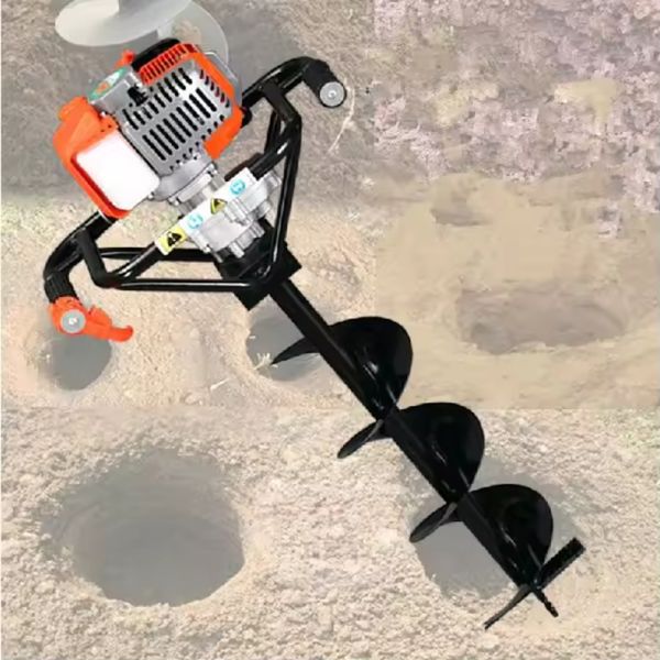 Portable Auger Boring Machine with Air-Cooled 2-Stroke Engine for Versatile Earth and Ice Drilling