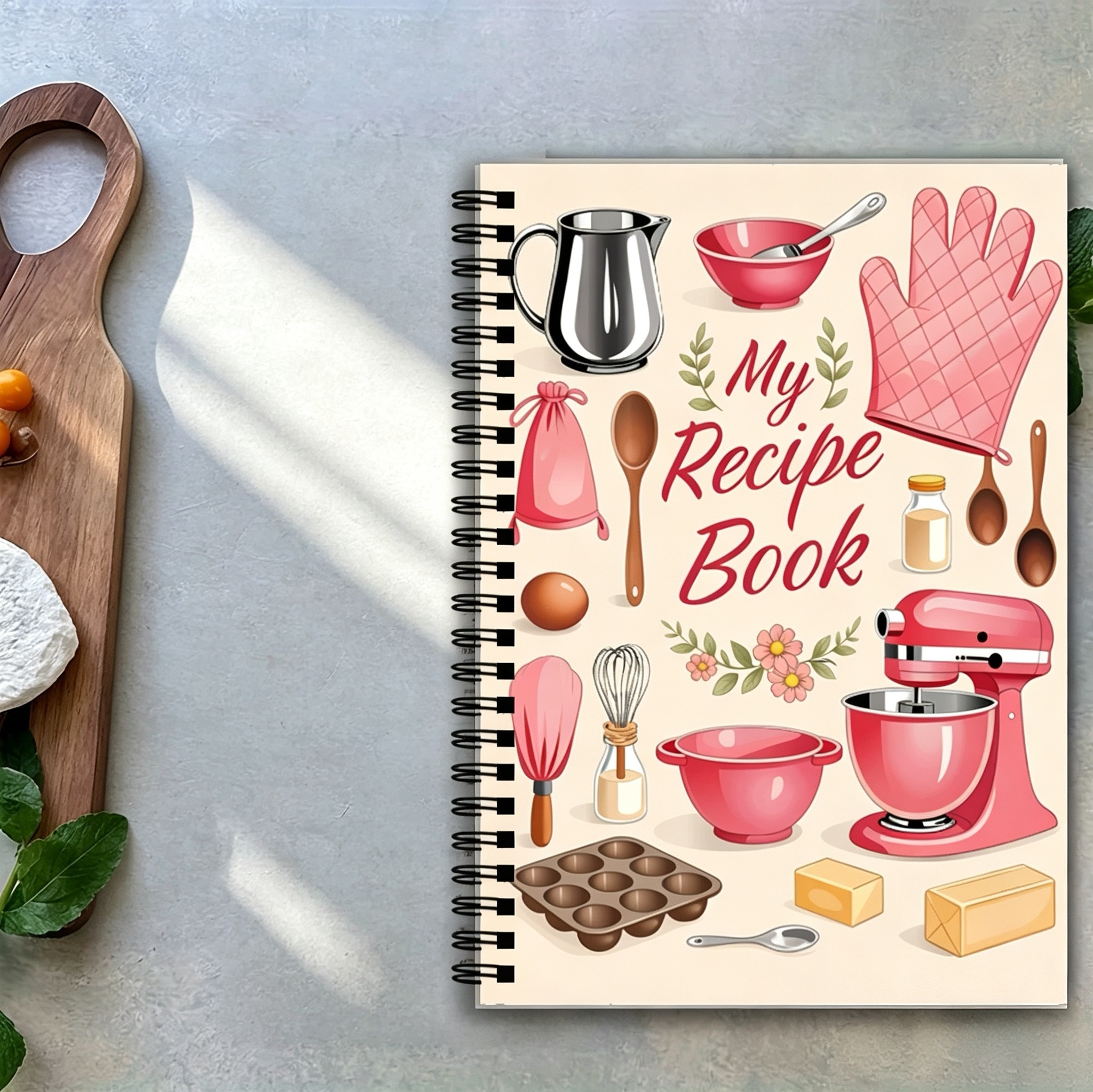 Recipe Book And Kitchen Journal With Wire-O Binding For Baking Lovers