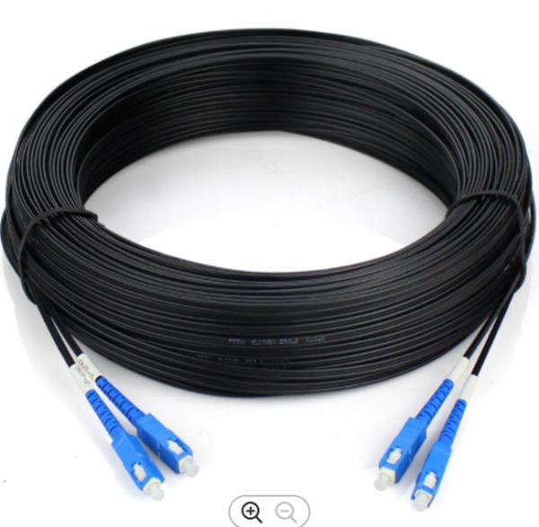OEM 100m FTTH Drop Cable With LC SC FC ST Connector Outdoor Armored