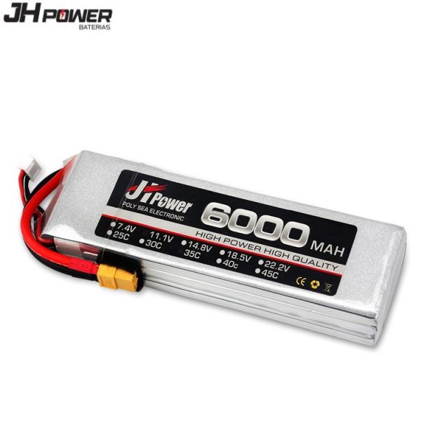 6000mAh 4S 60C LiPo Battery for FPV Drones, RC Cars and Model Aircraft, 14.8V