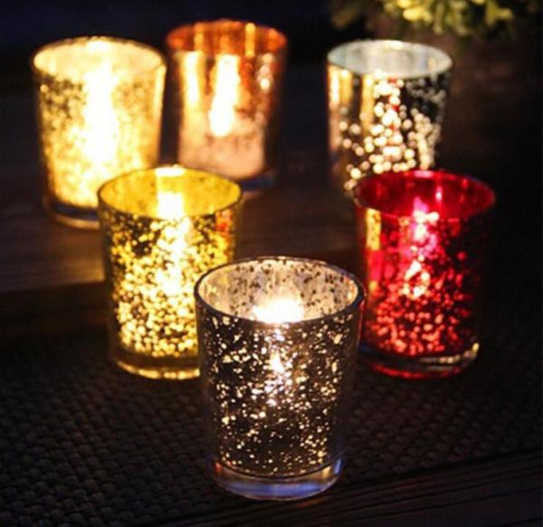 Star candle holder mercury glass candle holder/jar/cup tealight candle holder for wedding gift