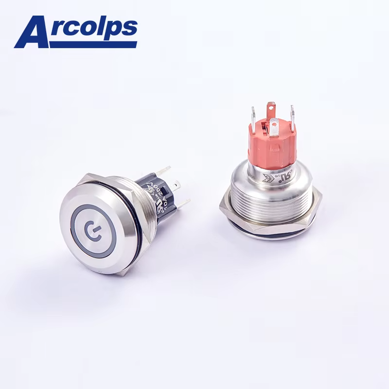 Waterproof 25mm Push Button Switch High Current Momentary Switch Wear Resistant