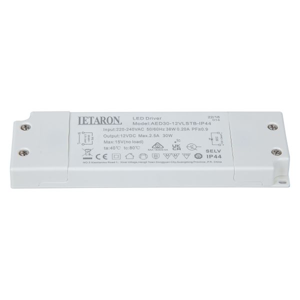 Customized LED Solution Waterproof Led Driver Ip44 30W 12V Letaron Bathroom Mirror 16.5mm Slim LED Driver
