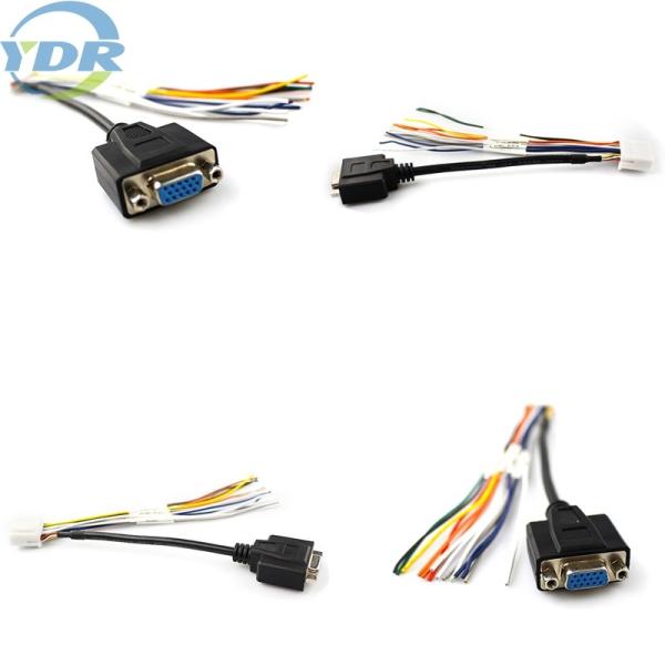 DB15P AMP OEM Automotive Wiring Harness UL 1007 22AWG red green black